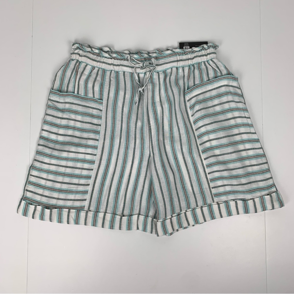 Zac & Rachel Stripe Linen Blend Shorts Size Medium